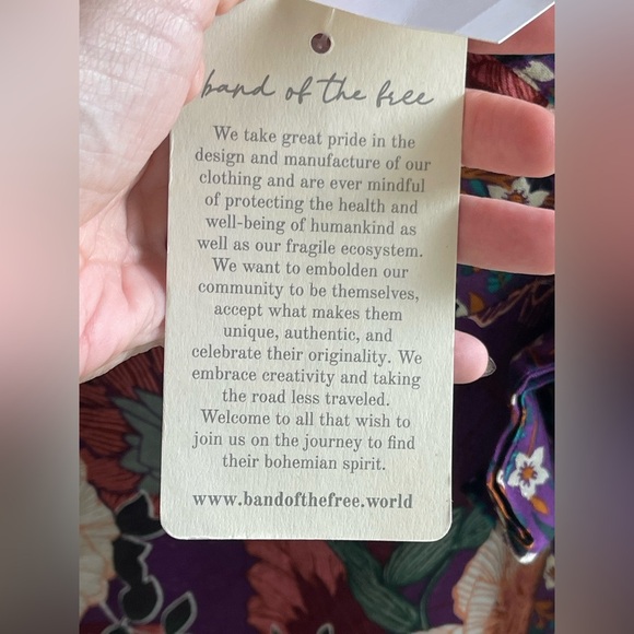 NWT Band of the Free MARGAUX PURPLE MIXED FLORAL MINI Ruffle Boho DRESS - Picture 7 of 11